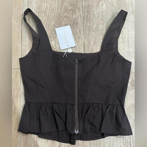 NWT Wayf Desi Corset Ruffle Hem Top - Picture 8 of 8